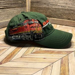BNSF Railway Hat Embroidered Train on side Strapback